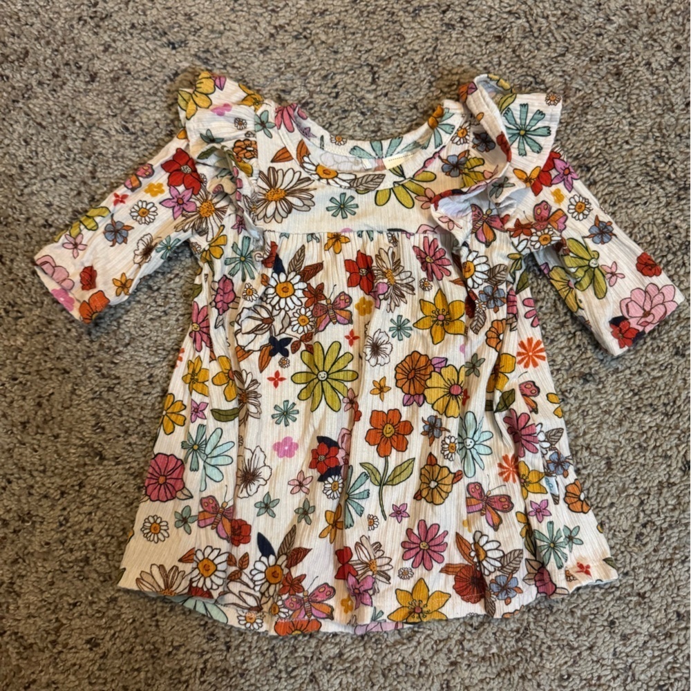 Posh Peanut Multicolor Floral Retro Kids Blouse
